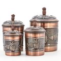 Old Dutch International Old Dutch International 590AC 1-4 qt. Pineapple Canister Set; Antique Copper - 4 Piece 590AC